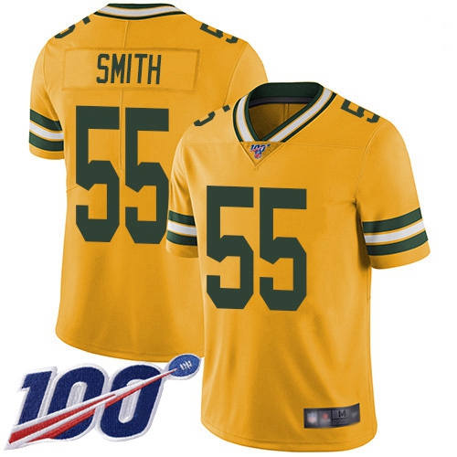 Youth Packers 55 Za 27Darius Smith Yellow Stitched Football Limi