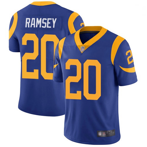 Youth Rams 20 Jalen Ramsey Royal Blue Alternate Stitched Footbal