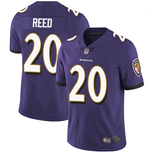 Youth Ravens 20 Ed Reed Purple Team Color Stitched Football Vapo