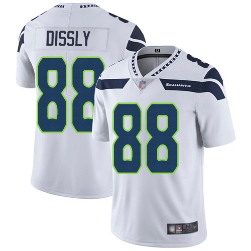 Youth Seahawks 88 Will Dissly White Stitched Football Vapor Unto