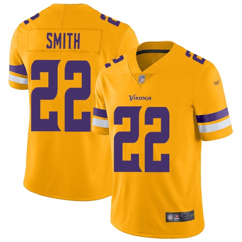 Youth Vikings 22 Harrison Smith Gold Stitched Football Limited Inverted Legend Jersey