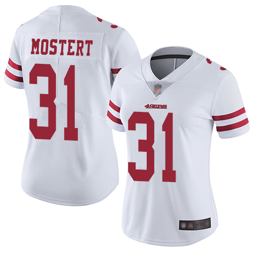 Women Nike San Francisco 49ers 31 Raheem Mostert White Vapor Unt