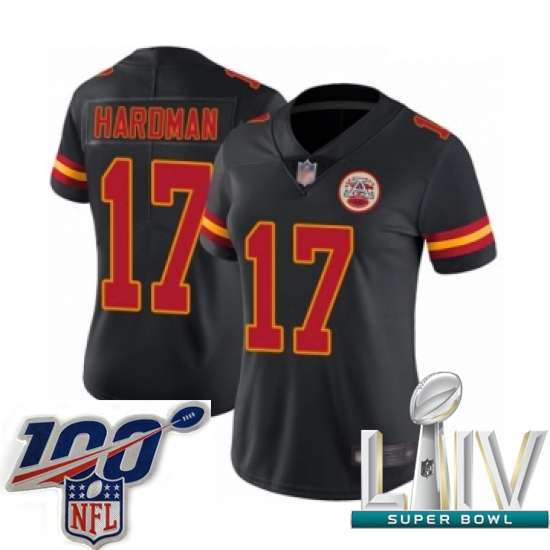 2020 Super Bowl LIV Women Kansas City Chiefs #17 Mecole Hardman Limited Black Rush Vapor Untouchable