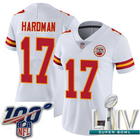 2020 Super Bowl LIV Women Kansas City Chiefs #17 Mecole Hardman Limited White Rush Vapor Untouchable