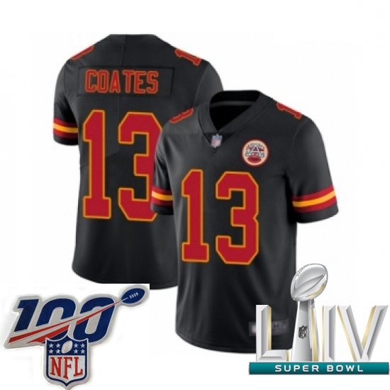 2020 Super Bowl LIV Youth Kansas City Chiefs #13 Sammie Coates Limited Black Rush Vapor Untouchable 