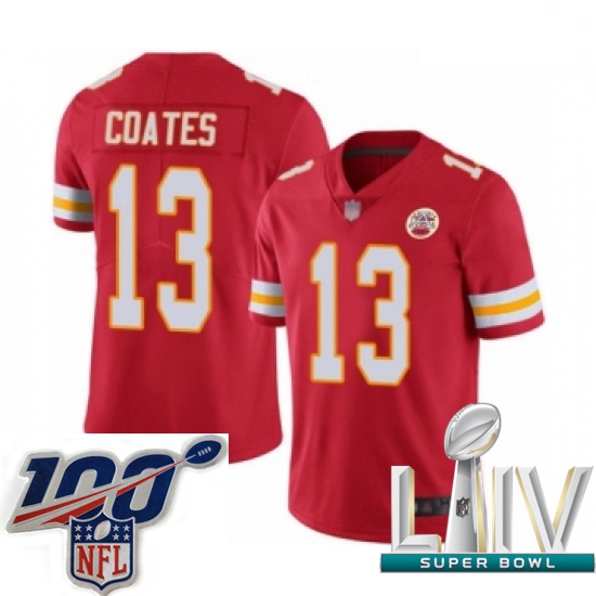 2020 Super Bowl LIV Youth Kansas City Chiefs #13 Sammie Coates Red Team Color Vapor Untouchable Limi