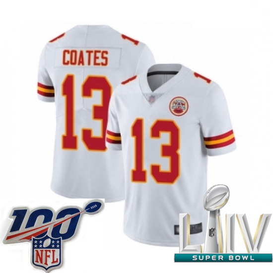 2020 Super Bowl LIV Youth Kansas City Chiefs #13 Sammie Coates White Vapor Untouchable Limited Playe