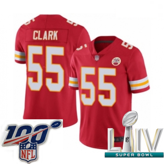 2020 Super Bowl LIV Women Kansas City Chiefs #55 Frank Clark Red Team Color Vapor Untouchable Limite