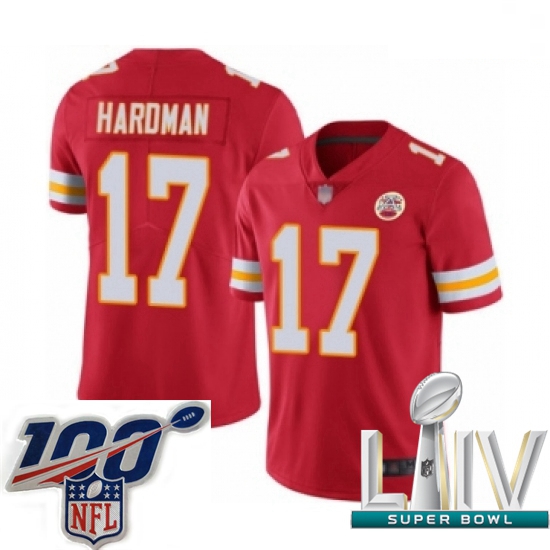 2020 Super Bowl LIV Youth Kansas City Chiefs #17 Mecole Hardman Red Team Color Vapor Untouchable Lim