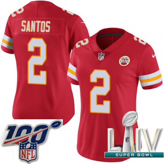 2020 Super Bowl LIV Women Nike Kansas City Chiefs #2 Cairo Santos Red Team Color Vapor Untouchable L