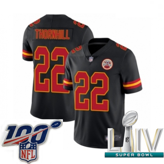 2020 Super Bowl LIV Youth Kansas City Chiefs #22 Juan Thornhill Limited Black Rush Vapor Untouchable