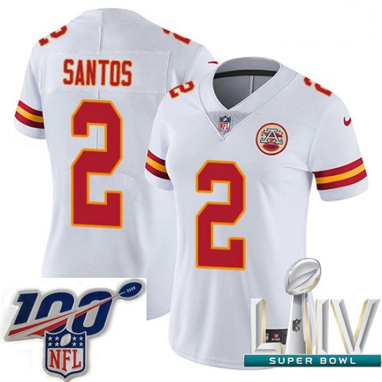 2020 Super Bowl LIV Women Nike Kansas City Chiefs #2 Cairo Santos White Vapor Untouchable Limited Pl