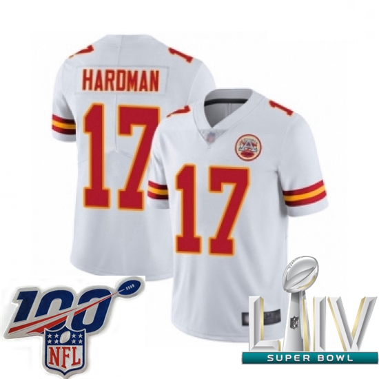 2020 Super Bowl LIV Men Kansas City Chiefs #17 Mecole Hardman Wh