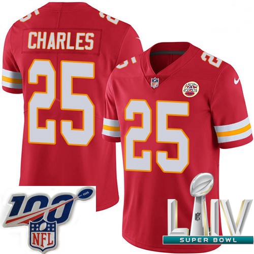 2020 Super Bowl LIV Youth Kansas City Chiefs #25 Jamaal Charles Red Team Color Vapor Untouchable Lim