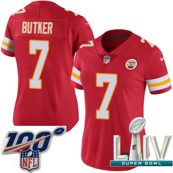 2020 Super Bowl LIV Women Nike Kansas City Chiefs #7 Harrison Butker Red Team Color Vapor Untouchabl