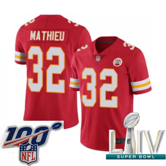 2020 Super Bowl LIV Youth Kansas City Chiefs #32 Tyrann Mathieu Red Team Color Vapor Untouchable Lim