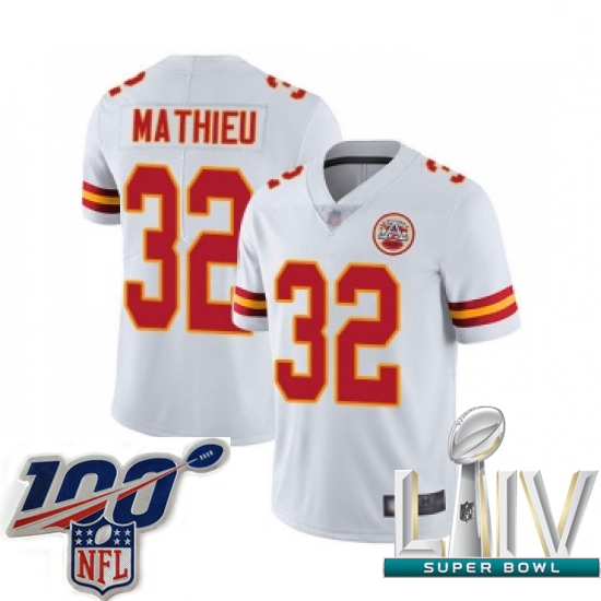 2020 Super Bowl LIV Youth Kansas City Chiefs #32 Tyrann Mathieu White Vapor Untouchable Limited Play