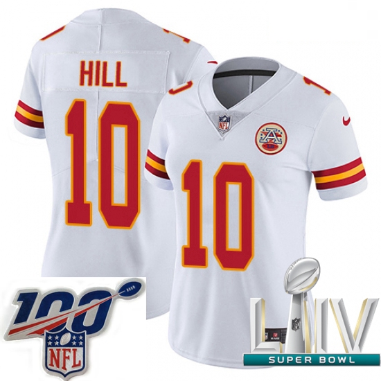 2020 Super Bowl LIV Women Nike Kansas City Chiefs #10 Tyreek Hill White Vapor Untouchable Limited Pl