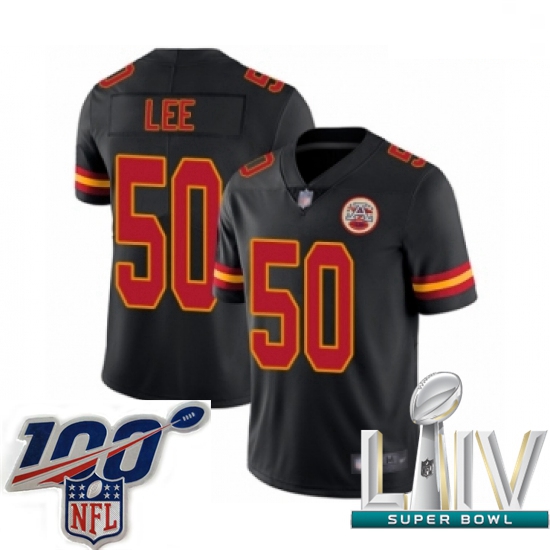 2020 Super Bowl LIV Youth Kansas City Chiefs #50 Darron Lee Limited Black Rush Vapor Untouchable Foo