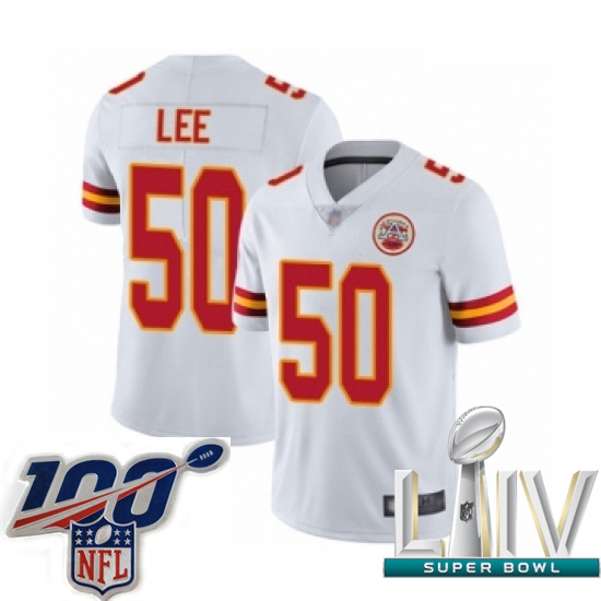 2020 Super Bowl LIV Men Kansas City Chiefs #50 Darron Lee White Vapor Untouchable Limited Player Foo