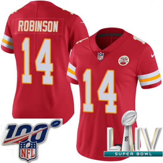 2020 Super Bowl LIV Women Nike Kansas City Chiefs #14 Demarcus Robinson Red Team Color Vapor Untouch