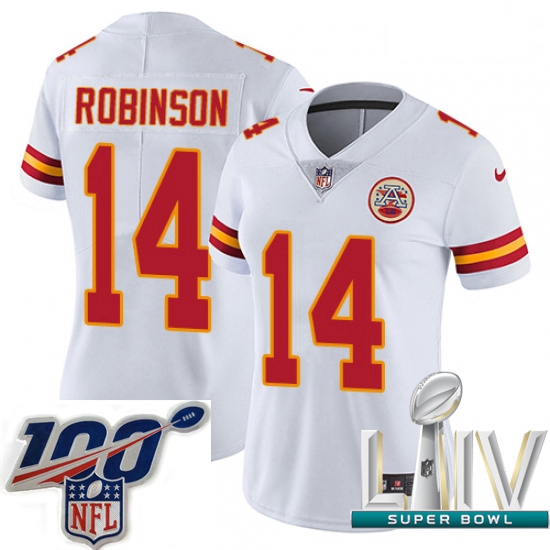 2020 Super Bowl LIV Women Nike Kansas City Chiefs #14 Demarcus Robinson White Vapor Untouchable Limi