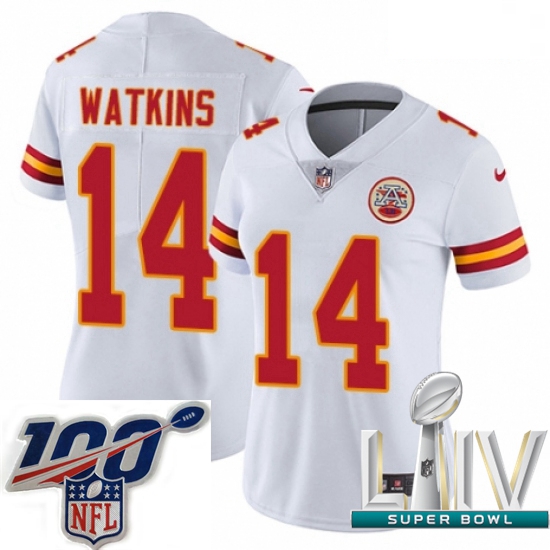 2020 Super Bowl LIV Women Nike Kansas City Chiefs #14 Sammy Watkins White Vapor Untouchable Limited 