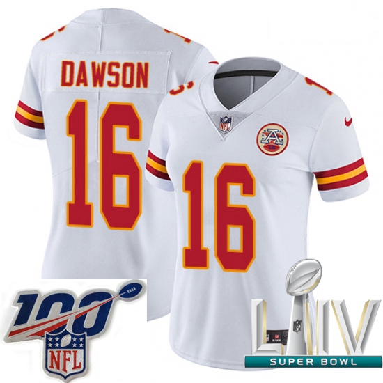 2020 Super Bowl LIV Women Nike Kansas City Chiefs #16 Len Dawson White Vapor Untouchable Limited Pla