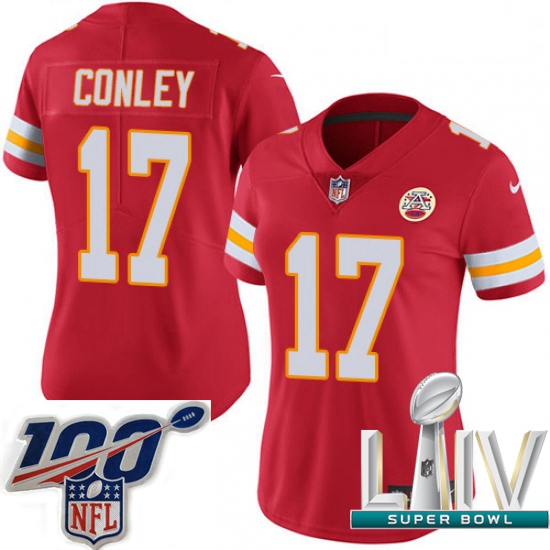 2020 Super Bowl LIV Women Nike Kansas City Chiefs #17 Chris Conley Red Team Color Vapor Untouchable 