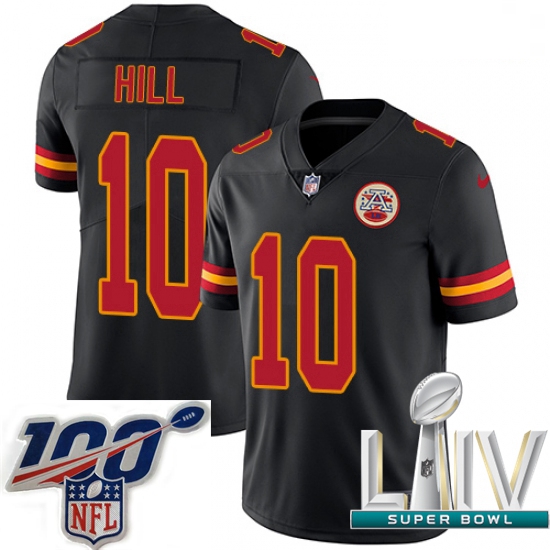 2020 Super Bowl LIV Men Nike Kansas City Chiefs #10 Tyreek Hill Limited Black Rush Vapor Untouchable