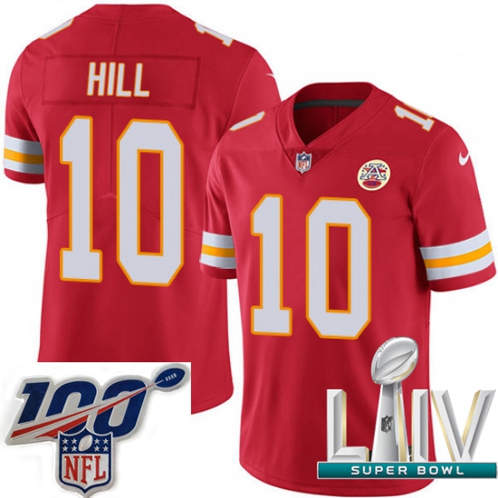 2020 Super Bowl LIV Men Nike Kansas City Chiefs #10 Tyreek Hill Red Team Color Vapor Untouchable Lim