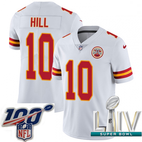 2020 Super Bowl LIV Men Nike Kansas City Chiefs #10 Tyreek Hill White Vapor Untouchable Limited Play