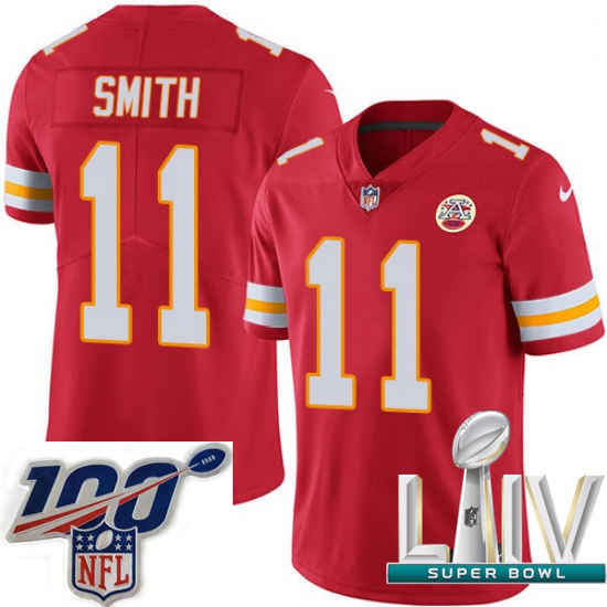 2020 Super Bowl LIV Men Nike Kansas City Chiefs #11 Alex Smith Red Team Color Vapor Untouchable Limi