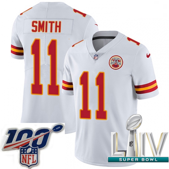 2020 Super Bowl LIV Men Nike Kansas City Chiefs #11 Alex Smith White Vapor Untouchable Limited Playe