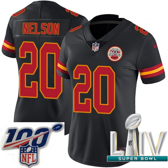 2020 Super Bowl LIV Women Nike Kansas City Chiefs #20 Steven Nelson Limited Black Rush Vapor Untouch