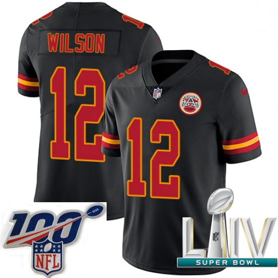 2020 Super Bowl LIV Men Nike Kansas City Chiefs #12 Albert Wilson Limited Black Rush Vapor Untouchab