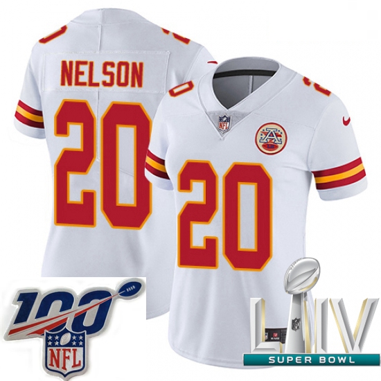 2020 Super Bowl LIV Women Nike Kansas City Chiefs #20 Steven Nelson White Vapor Untouchable Limited 