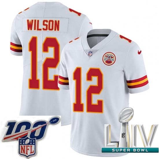 2020 Super Bowl LIV Men Nike Kansas City Chiefs #12 Albert Wilson White Vapor Untouchable Limited Pl