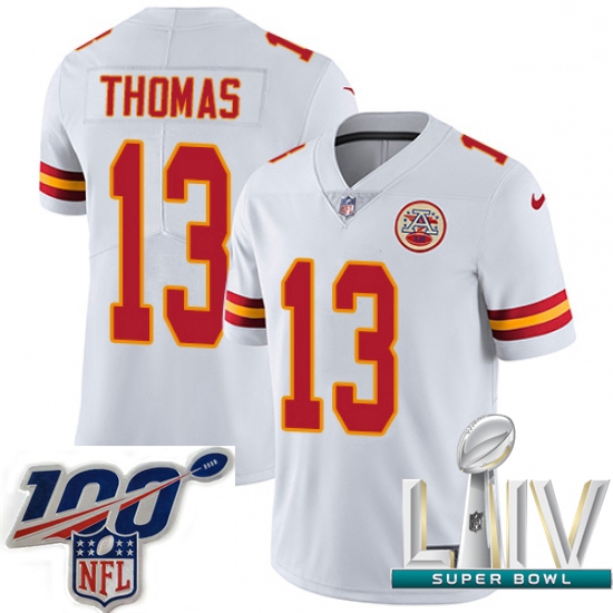 2020 Super Bowl LIV Men Nike Kansas City Chiefs #13 De'Anthony Thomas White Vapor Untouchable Limite