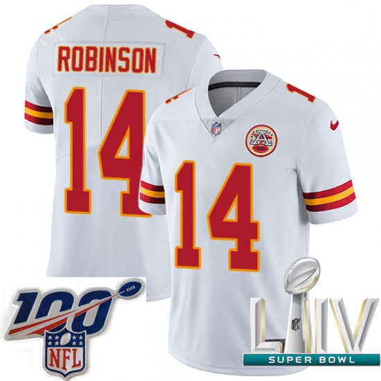 2020 Super Bowl LIV Men Nike Kansas City Chiefs #14 Demarcus Robinson White Vapor Untouchable Limite