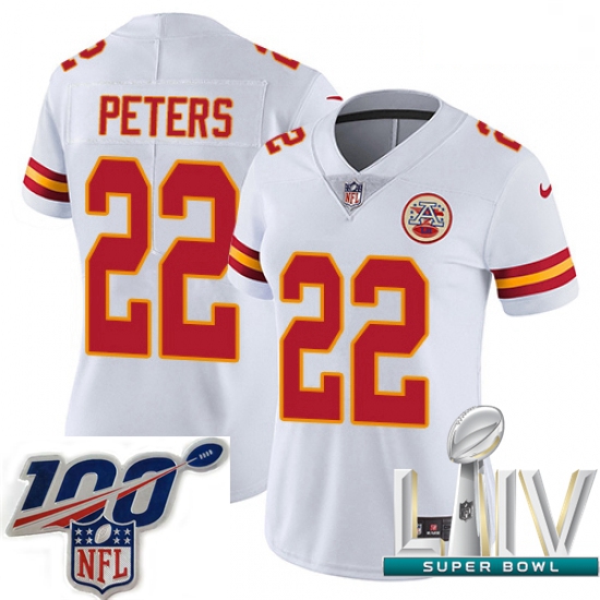 2020 Super Bowl LIV Women Nike Kansas City Chiefs #22 Marcus Peters White Vapor Untouchable Limited 