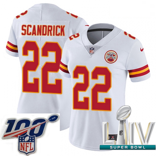 2020 Super Bowl LIV Women Nike Kansas City Chiefs #22 Orlando Scandrick White Vapor Untouchable Limi