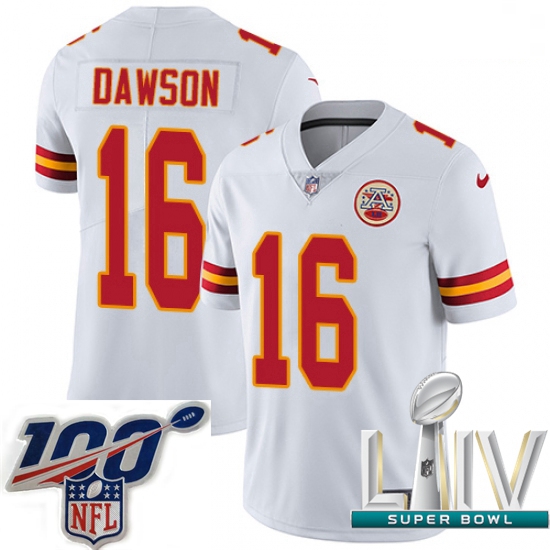 2020 Super Bowl LIV Men Nike Kansas City Chiefs #16 Len Dawson White Vapor Untouchable Limited Playe