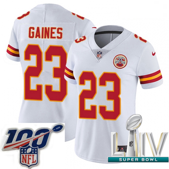 2020 Super Bowl LIV Women Nike Kansas City Chiefs #23 Phillip Gaines White Vapor Untouchable Limited