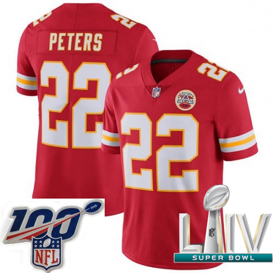 2020 Super Bowl LIV Men Nike Kansas City Chiefs #22 Marcus Peters Red Team Color Vapor Untouchable L