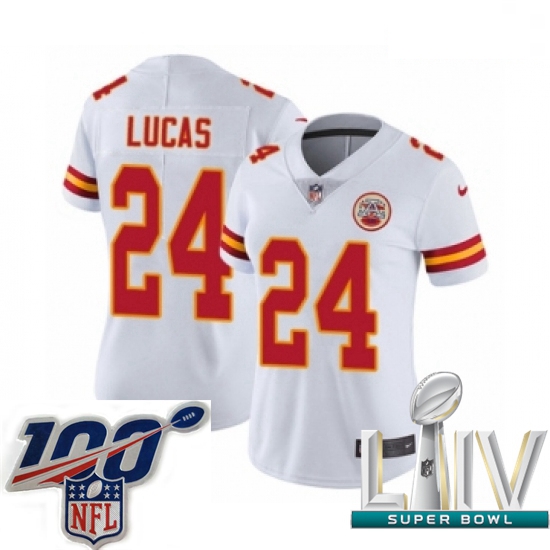 2020 Super Bowl LIV Women Nike Kansas City Chiefs #24 Jordan Lucas White Vapor Untouchable Limited P