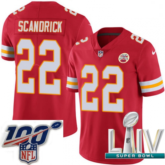 2020 Super Bowl LIV Men Nike Kansas City Chiefs #22 Orlando Scandrick Red Team Color Vapor Untouchab