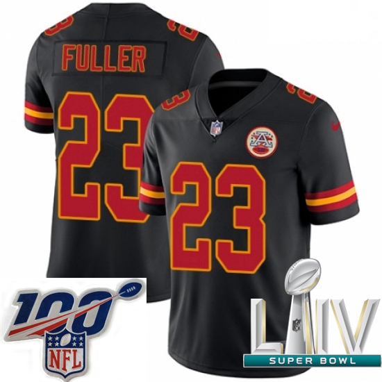 2020 Super Bowl LIV Men Nike Kansas City Chiefs #23 Kendall Fuller Limited Black Rush Vapor Untoucha