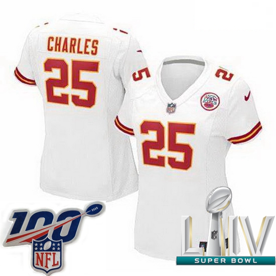 2020 Super Bowl LIV Women Nike Kansas City Chiefs #25 Jamaal Charles White Vapor Untouchable Limited