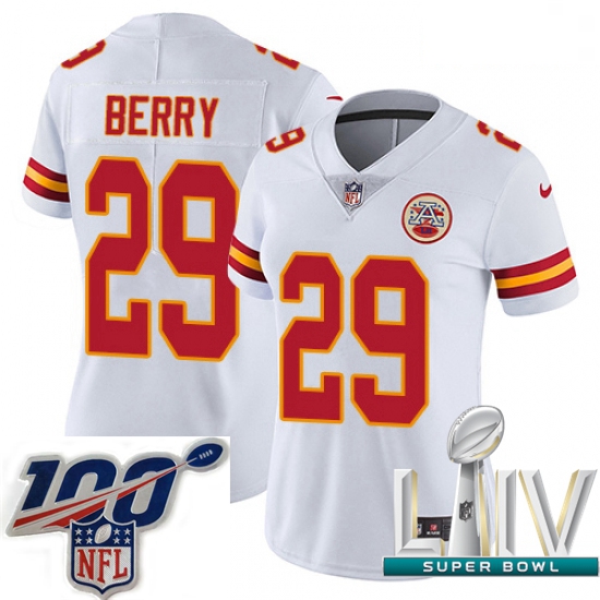 2020 Super Bowl LIV Women Nike Kansas City Chiefs #29 Eric Berry White Vapor Untouchable Limited Pla